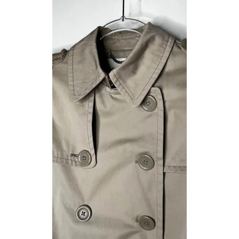 2008 Banana Republic Classic Khaki Cotton Trench Coat Belted Petite XS